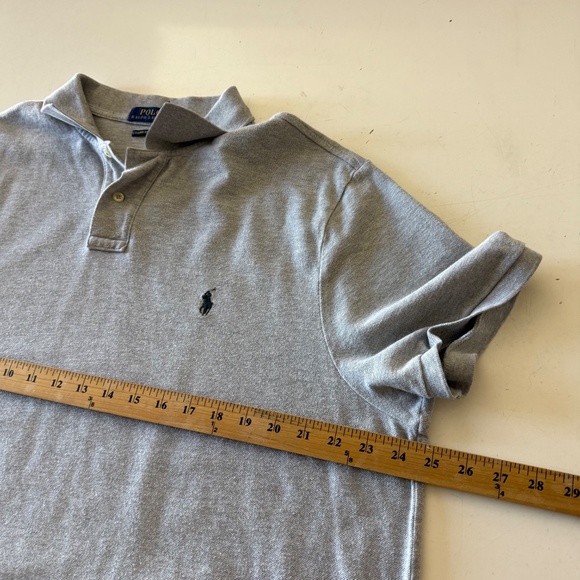 Polo Ralph Lauren Custom Slim Fit Heather Gray Collared Polo Shirt Mens 2XL - Picture 5 of 7